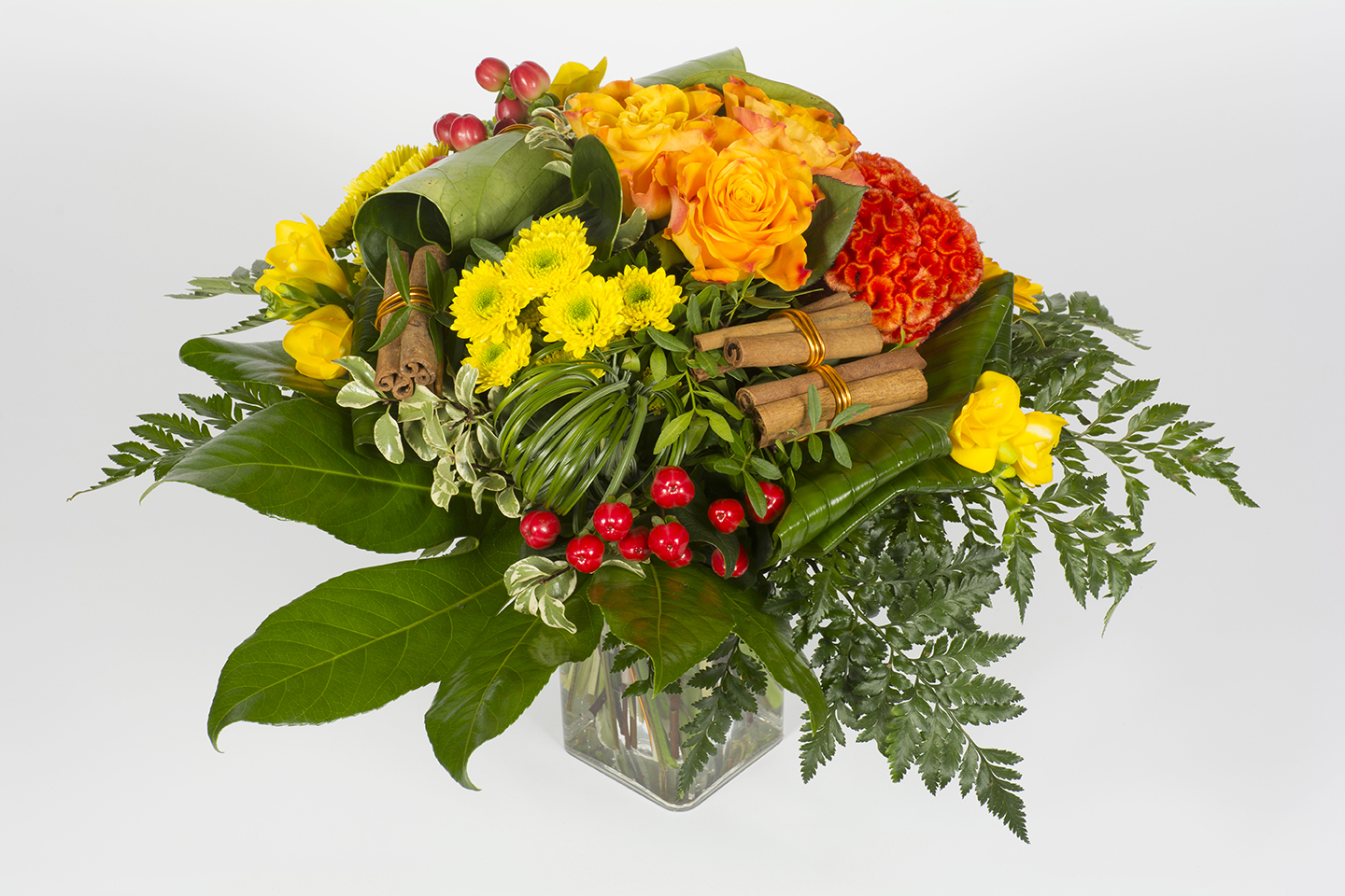 Bouquet rond  jaune et orange - Clémentine