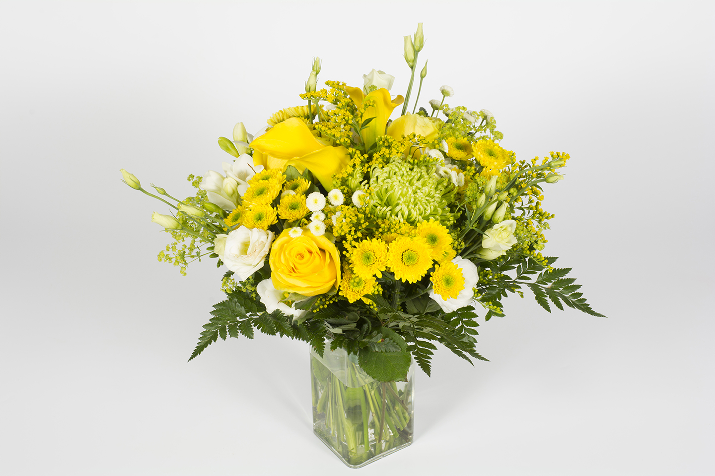 Bouquet rond jaune et blanc – Eveil