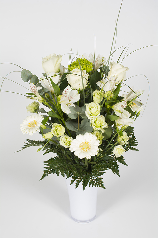 Bouquet hauteur vert et blanc – Réglisse - Livraison fleurs Le Mans