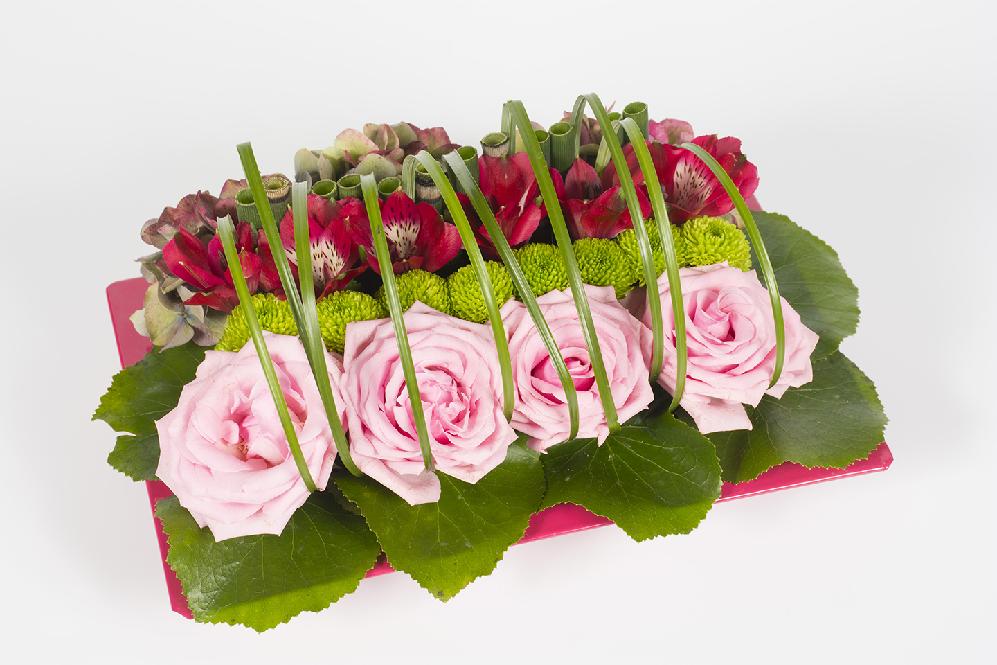 Composition florale rectangle rose – poème