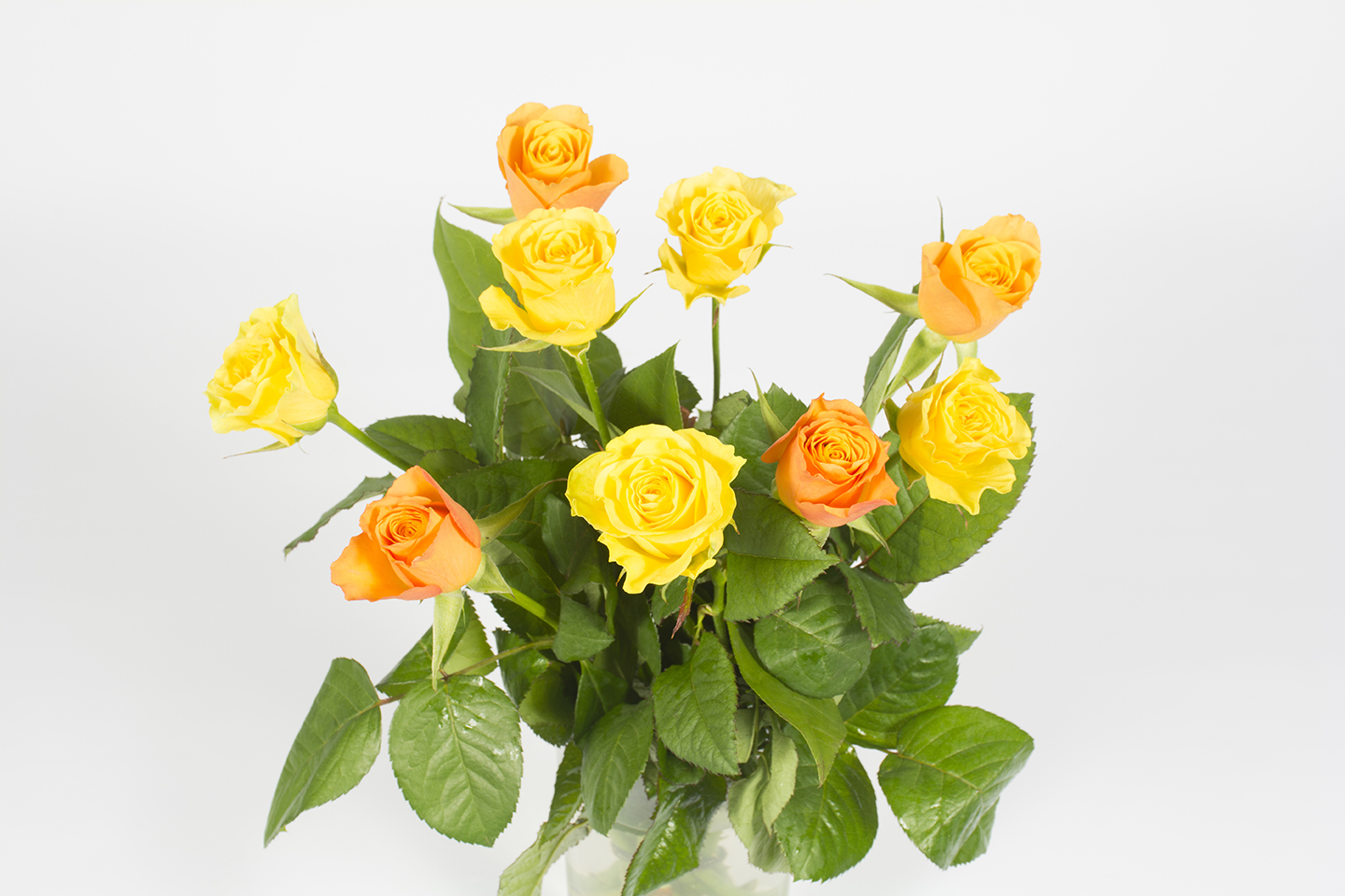 Bouquet de roses jaune et orange – Caramel - Livraison fleurs Le Mans