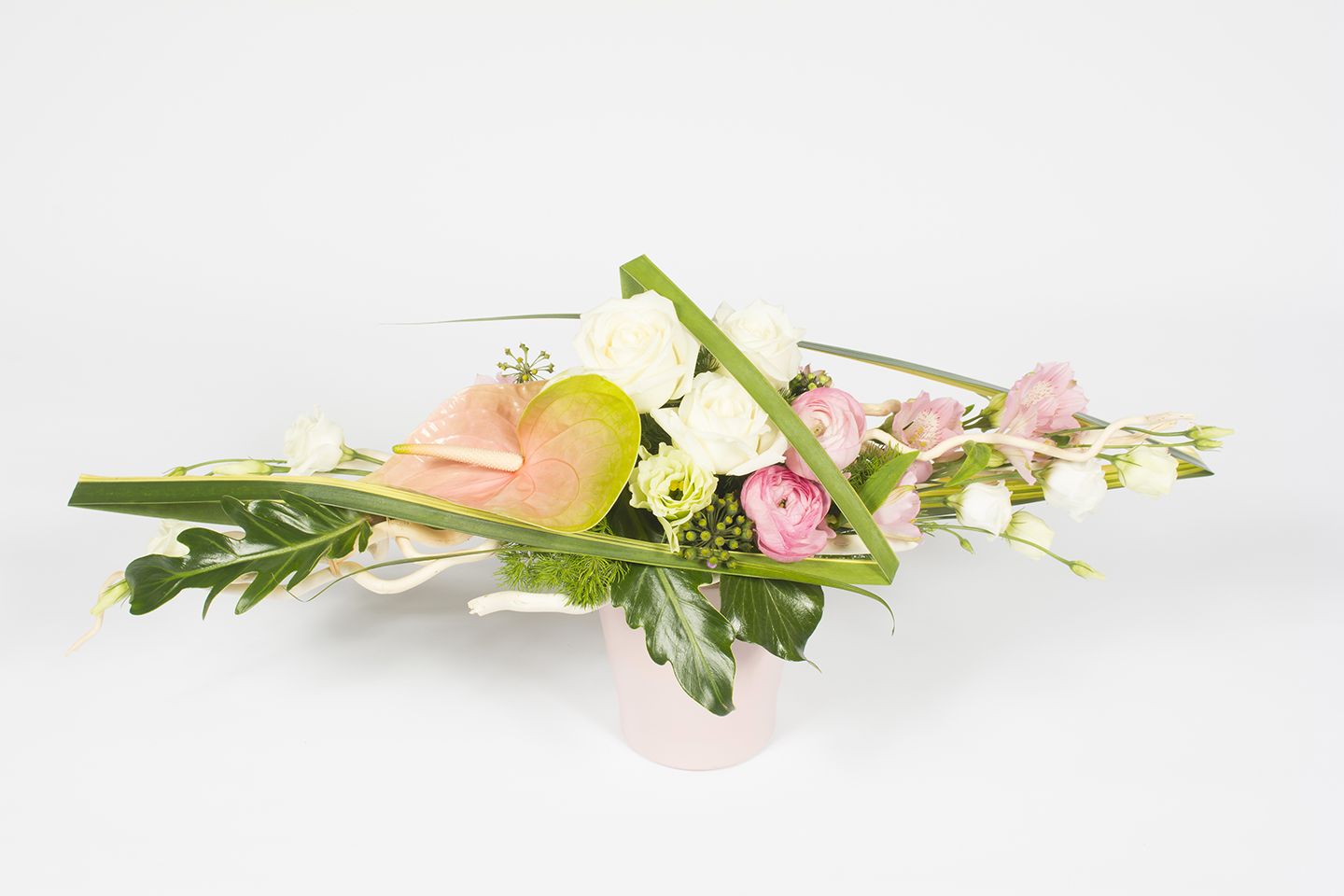Composition horizontale  rose et blanche – Scintillant