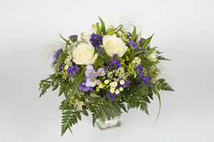 Bouquet rond  parme et blanc -Violette