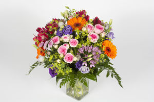 Bouquet rond orange et rose – Circus