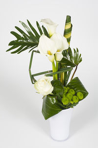 Bouquet linéaire vert et blanc – Amande